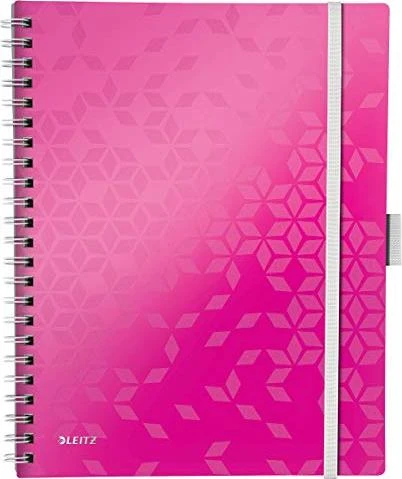 Leitz WOW Be Mobile Collegeblock, A4, liniert, PP-Einband, pink, 80 Blatt