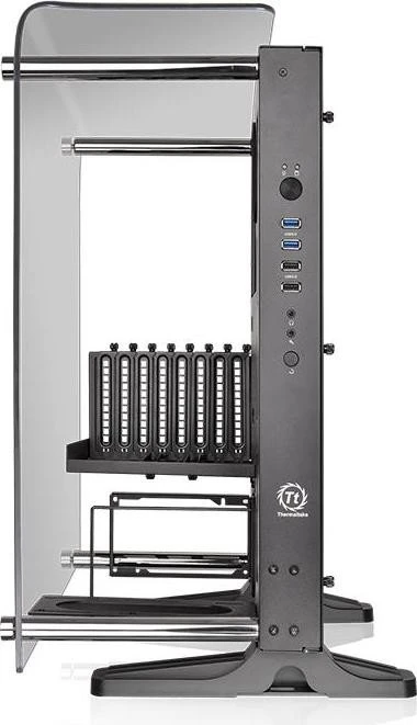 Thermaltake Core P3 Tempered Glass Curved Edition schwarz, Glasfenster
