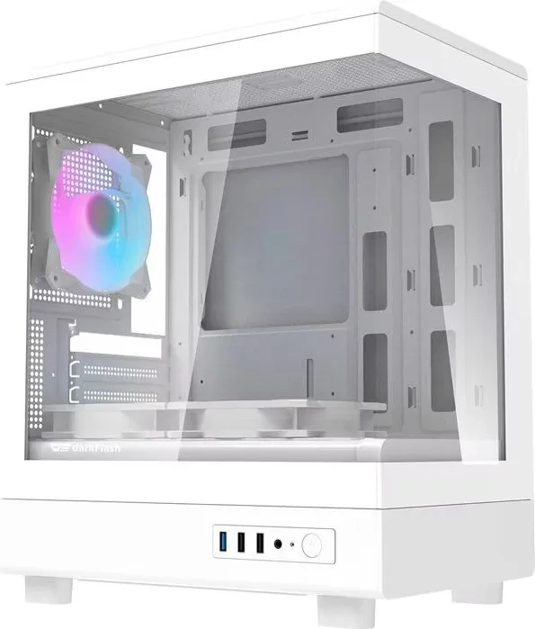 DarkFlash DB330M White, inkl. 3x Lüfter, V2, Glasfenster
