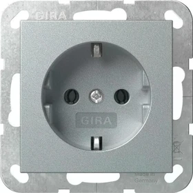 Gira SCHUKO-Steckdose 16 A 250 V Steckklemmen, Farbe Alu