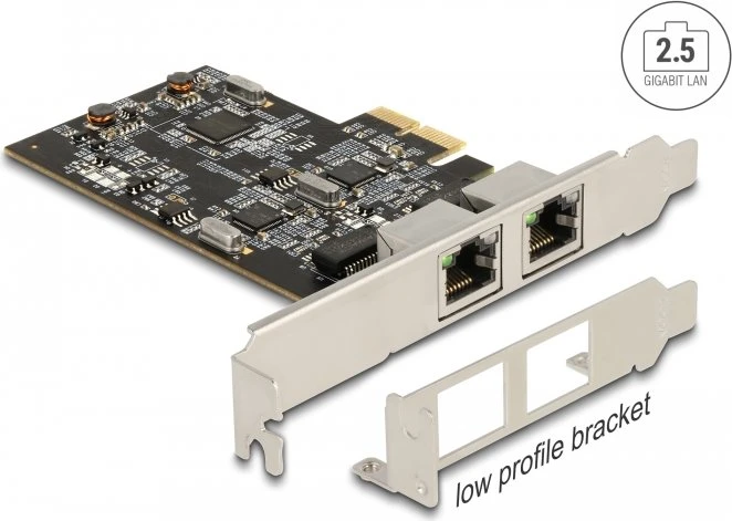 DeLOCK 2.5G LAN-Adapter, 2x RJ-45, PCIe 2.1 x2