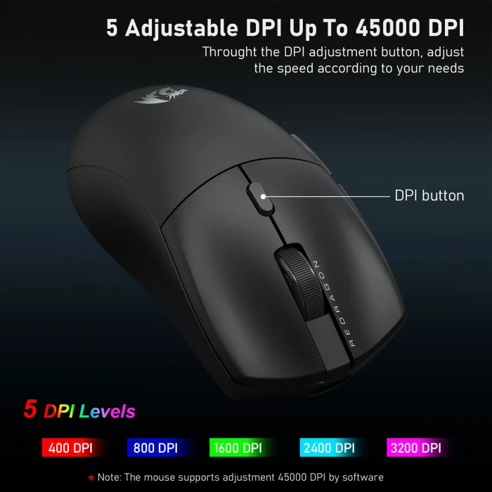 Redragon M919 SPARDA Ultra 8K Wireless Gaming Mouse schwarz, USB/Bluetooth
