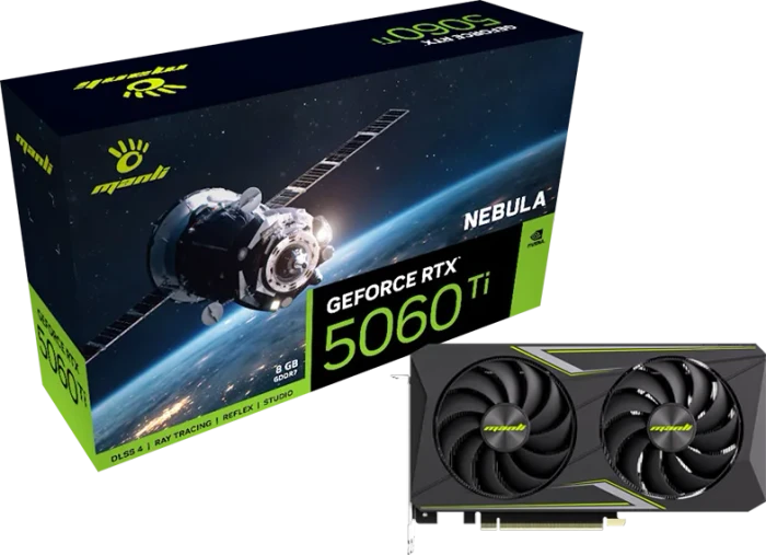 Manli Nebula GeForce RTX 5060 Ti, 8GB GDDR7, HDMI, 3x DP