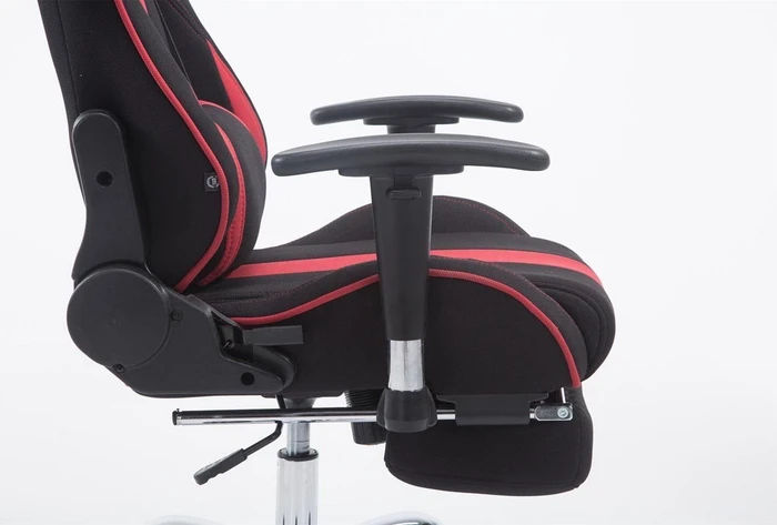 CLP Racing Limit Stoff Gamingstuhl mit Fußstütze, schwarz/rot