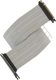 LinkUP AVA5 v4 ITX Armour Riser Kabel, rechts gerichtet, gewinkelt, PCIe 5.0, 900mm, weiß