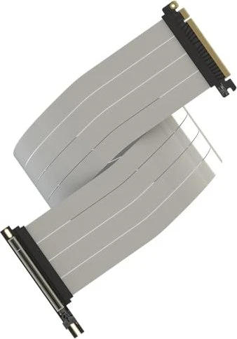LinkUP AVA5 v4 ITX Armour Riser Kabel, rechts gerichtet, gewinkelt, PCIe 5.0, 900mm, weiß