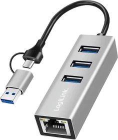 LogiLink UA0440, RJ-45, 3x USB-A 3.0, USB-C/USB-A 3.0 [Stecker] (UA0440)