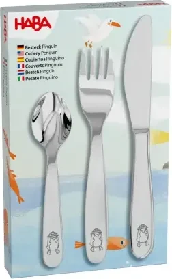 HABA Pinguin Kinderbesteck-Set, 3-tlg.