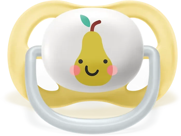 Philips Avent SCF080/17 Ultra Air Beruhigungsschnuller, 0-6M, Silikon, i love apfel/birne, 2 Stück