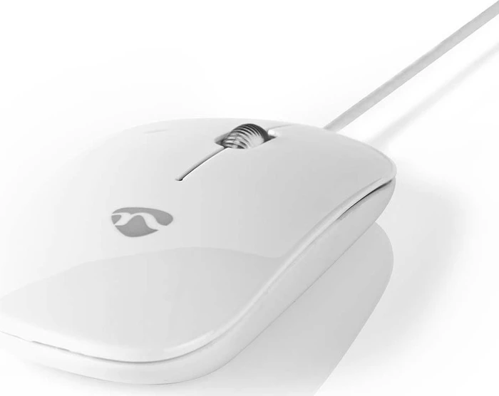 Nedis Wired Optical Mouse, weiß, USB