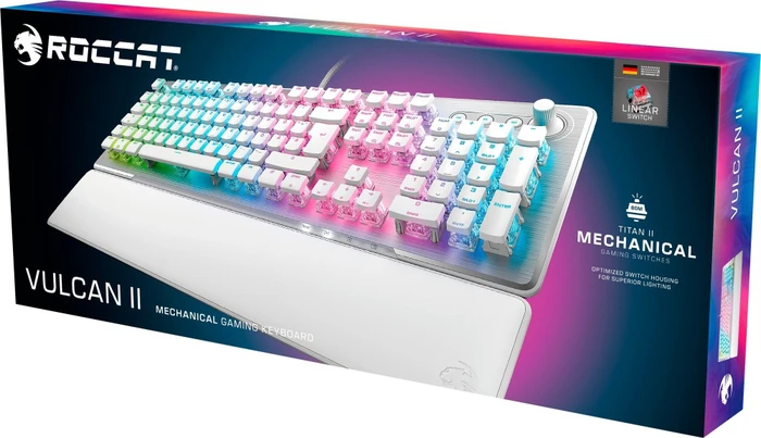Roccat Vulcan II, LEDs RGB, weiß/silber, TITAN II RED, USB, DE