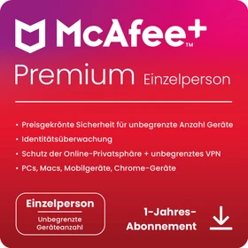 McAfee McAfee+ Premium Individual, 1 Jahr, ESD (multilingual) (Multi-Device) (MPP31MNRURFYD)