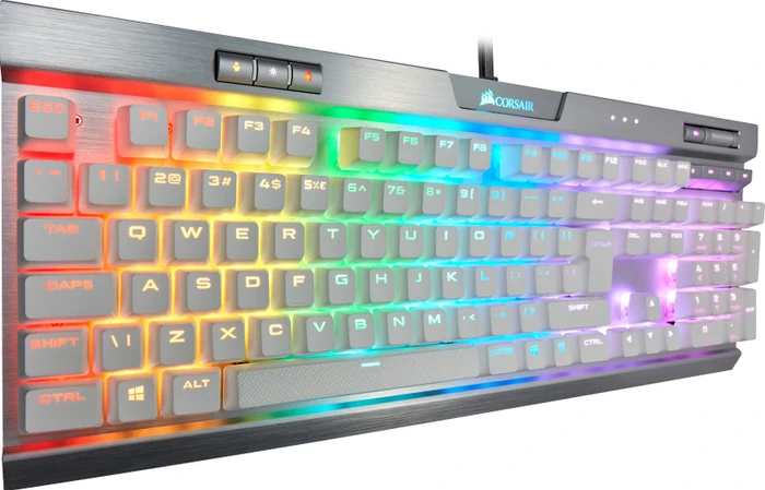 Corsair Gaming K70 RGB MK.2 SE, PBT, MX SPEED RGB Silver, USB, UK