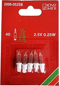 Konstsmide Ersatzbirne für Weihnachtsbeleuchtung klar 2.5V 0.25W, 5 Stück