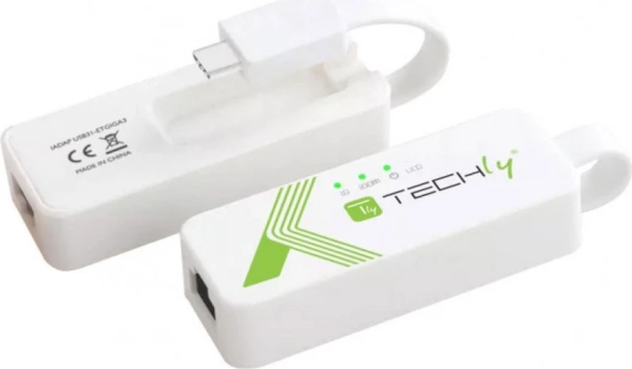 Techly Adapter LAN-Adapter, RJ-45, USB-C 3.0 [Stecker]