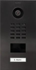 DoorBird D2101V IP Video Türstation mit 1 Ruftaste, Edelstahl V4A, gebürstet, Titan-Optik, inkl. Unterputzgehäuse