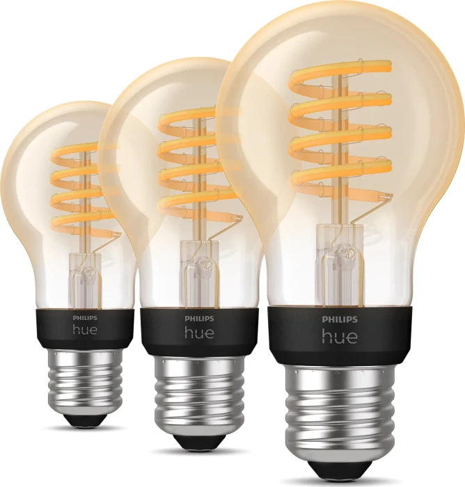 Philips Hue White Ambiance 550 Filament E27 7W A60, 3 Stück