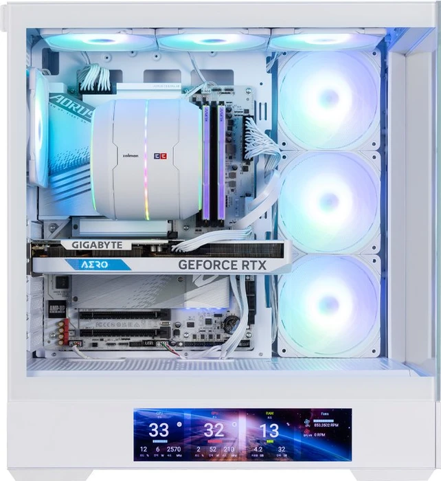Zalman P40 DS White, weiß, Glasfenster