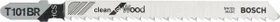 Bosch Professional T101BR HCS Clean for Wood Stichsägeblatt, 100mm, 25 Stück