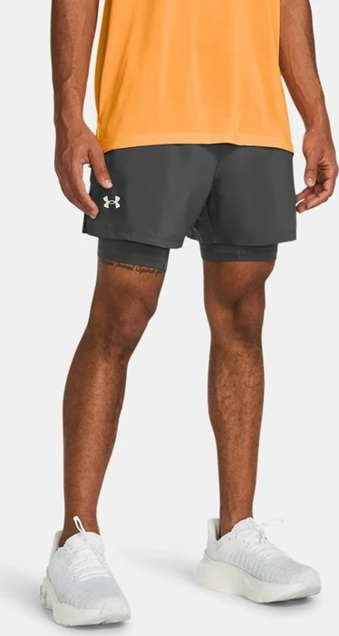 Under Armour Launch 2-in-1 Laufhose kurz castlerock/reflective (Herren)