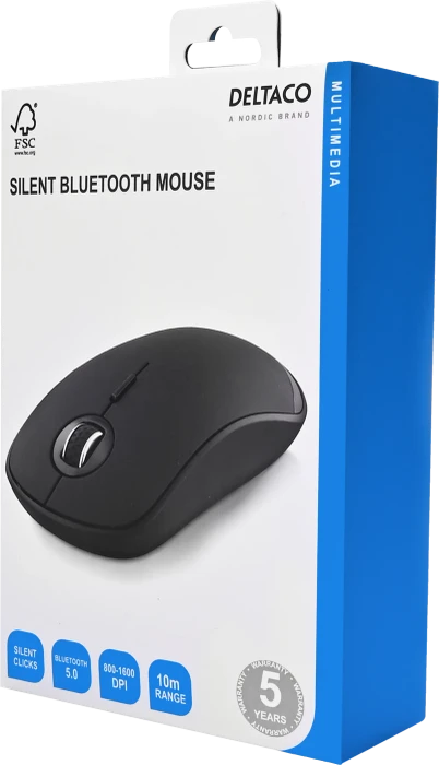 Deltaco Silent Bluetooth Mouse schwarz, Bluetooth