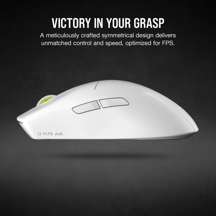 Corsair M75 AIR Ultra-Lightweight Wireless Gaming Mouse, weiß, USB/Bluetooth
