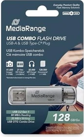 MediaRange Kombo-Speicherstick 128GB, USB-A + USB-C, USB 3.2 Gen 1×1