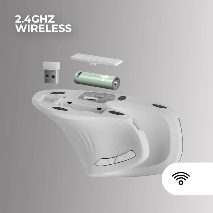 Mars Gaming MMW-ERGOPRO Ergonomic Vertical Wireless Mouse, weiß, USB