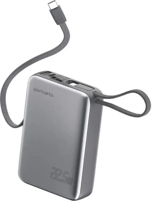 4smarts Pocket Dual Cord 20000mAh 22.5W grau