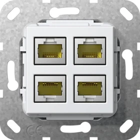 Gira Einsatz Modular Jack RJ45 Cat.6A 10 Gbit-Ethernet 4fach Kupplung