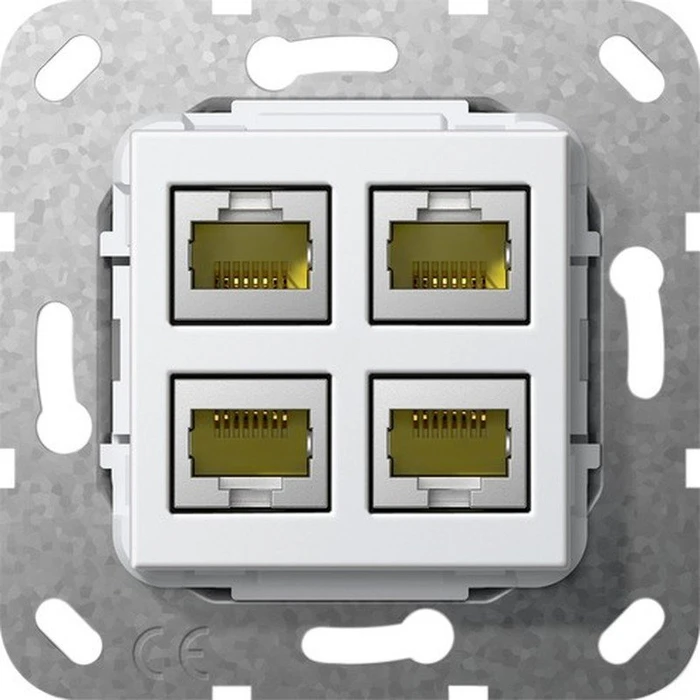 Gira Einsatz Modular Jack RJ45 Cat.6A 10 Gbit-Ethernet 4fach Kupplung