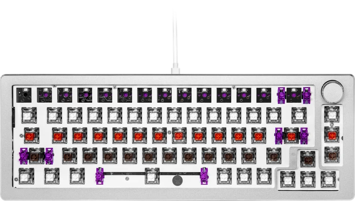 Cooler Master CK720, LEDs RGB, hot-swap, silber/weiß, Kailh Box V2 RED, USB, US