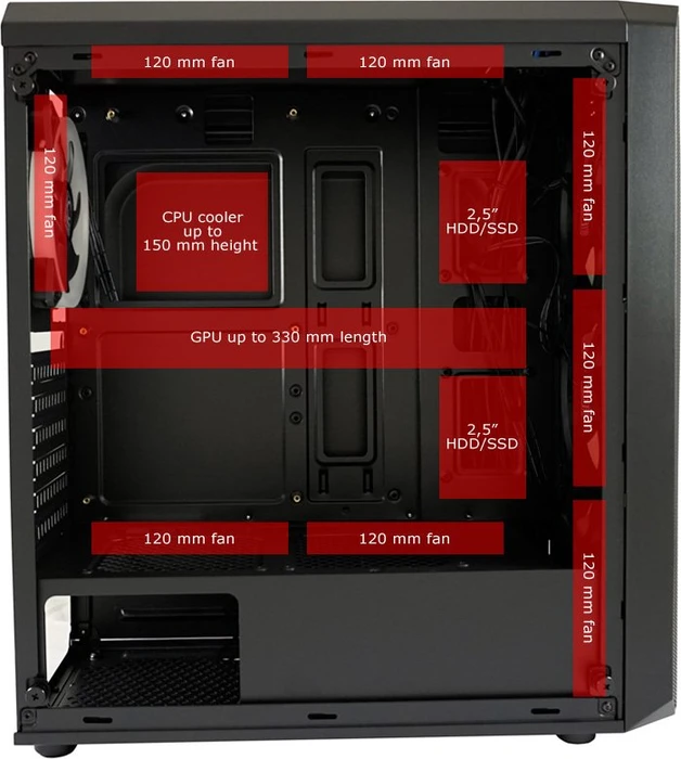 LC-Power Gaming 703B Quad Luxx, Glasfenster