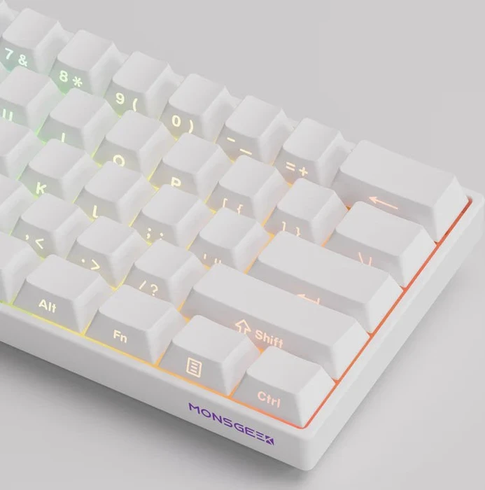 Akko MonsGeek FUN60 Pro HE Wireless, weiß, LEDs RGB, hot-swap, Akko Glare Magnetic, USB/Bluetooth, US