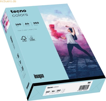 inapa tecno colors Universalpapier mittelblau, A4, 160g/m², 250 Blatt