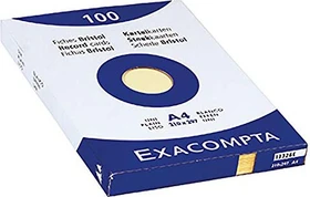 Exacompta Karteikarten, A4, glatt, gelb, 100 Blatt