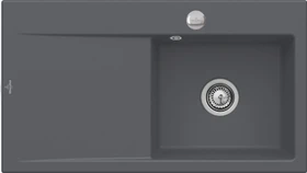 Villeroy & Boch Subway Style 50 Einbau Becken rechts mit Ablauffernbedienung graphite