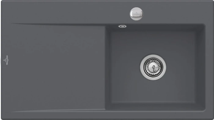 Villeroy & Boch Subway Style 50 Einbau Becken rechts mit Ablauffernbedienung graphite