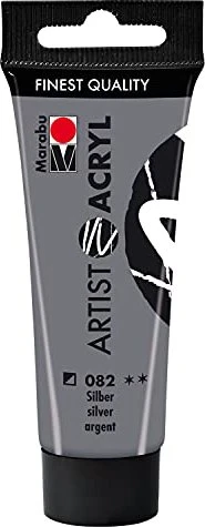 Marabu Artist Acryl Acrylfarbe, silber, 22ml
