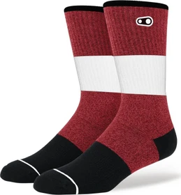 CrankBrothers Icon Casual Fahrradsocken rot/schwarz/weiß