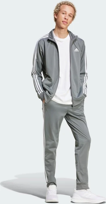 adidas Basic 3-Streifen Tricot Trainingsanzug grey four (Herren)