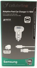Cellularline Adaptive Fast Car Charger Kit 15W Micro-USB Samsung weiß