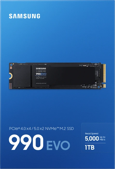 Samsung SSD 990 EVO 1TB, M.2 2280 / M-Key / PCIe 4.0 x4
