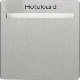 Berker Q.1/Q.3 Relais-Schalter mit Zentralstück für Hotelcard, alu samt, lackiert