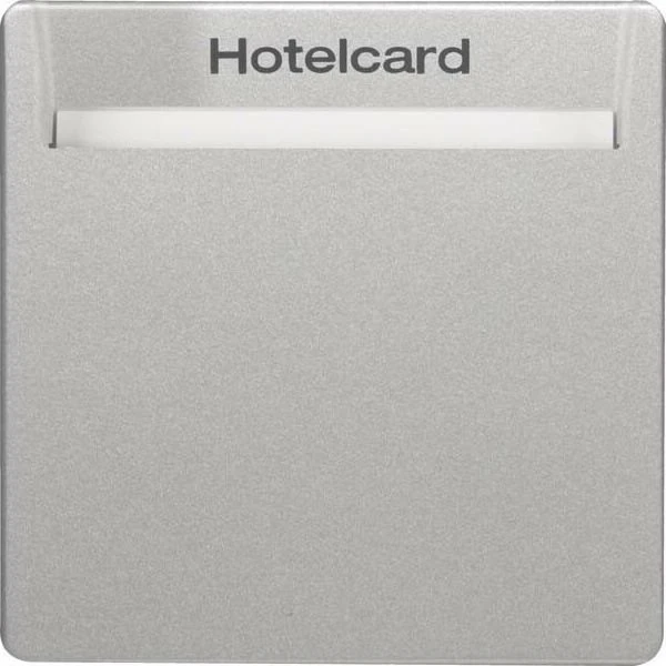Berker Q.1/Q.3 Relais-Schalter mit Zentralstück für Hotelcard, alu samt, lackiert