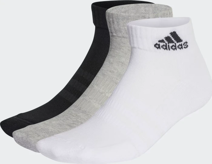 adidas Cushioned Ankle Socken medium grey heather/white/black, 3 Paare