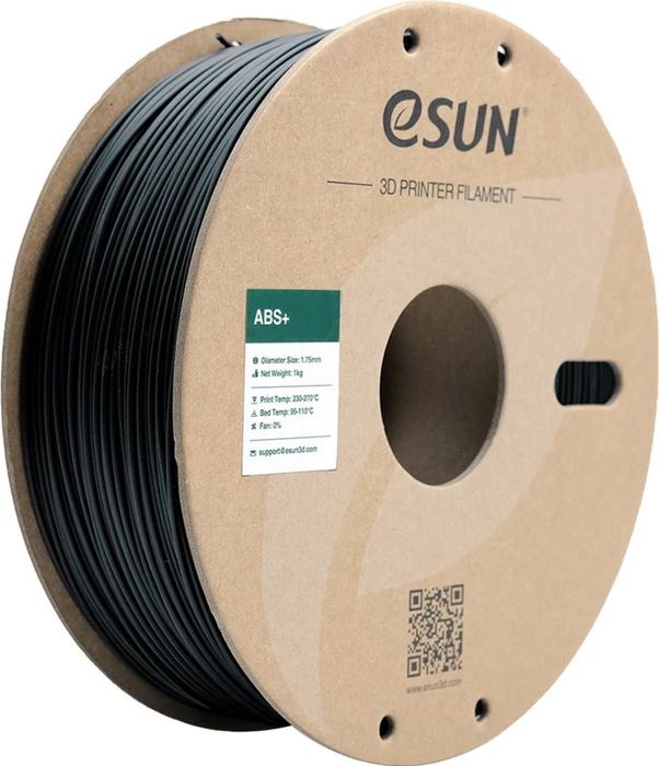 eSUN ABS+, schwarz, Spule, 1.75mm, 1.00kg