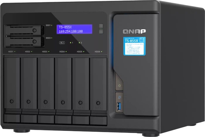 QNAP QuTS hero Turbo Station TS-855X-8G, 8GB RAM, 1x RJ-45 10GBase-T, 2x RJ-45 2.5GBase-T
