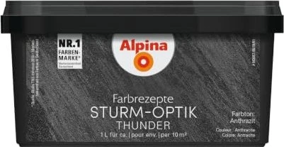 Alpina Farben Farbrezepte Innenfarbe sturm-optik anthrazit, 1l