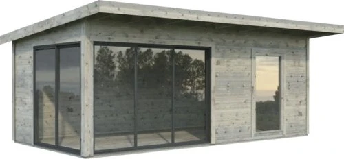 Palmako Andrea 17.1m² Slide Plus Gartenhaus grau tauchgrundiert